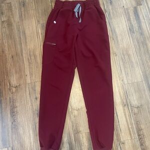 Figs Burgundy Technical Jogger Pants XS nursery pants